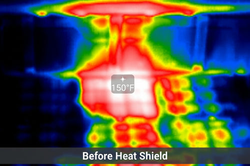 Full bed heat shield installed on CFMOTO U10 Pro Highland dump bed reducing heat transfer to plastic bed surface